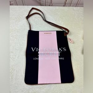 Victoria's Secret Tote Bag color block London NY Paris pink NEW VS shop leather